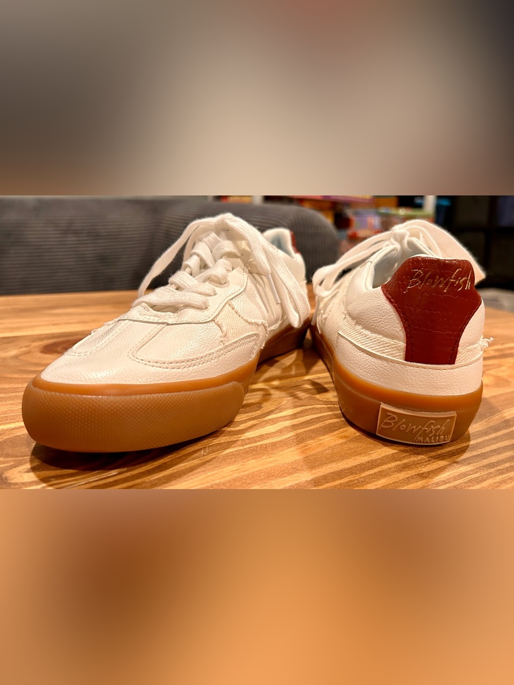 Blowfish Malibu “Maria” White & Brown Sneakers – Women’s 8.5 – Like New